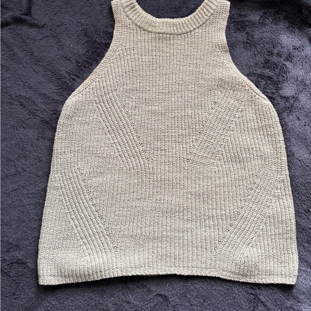 Madewell Cream Knit Sleeveless Crewneck Tank